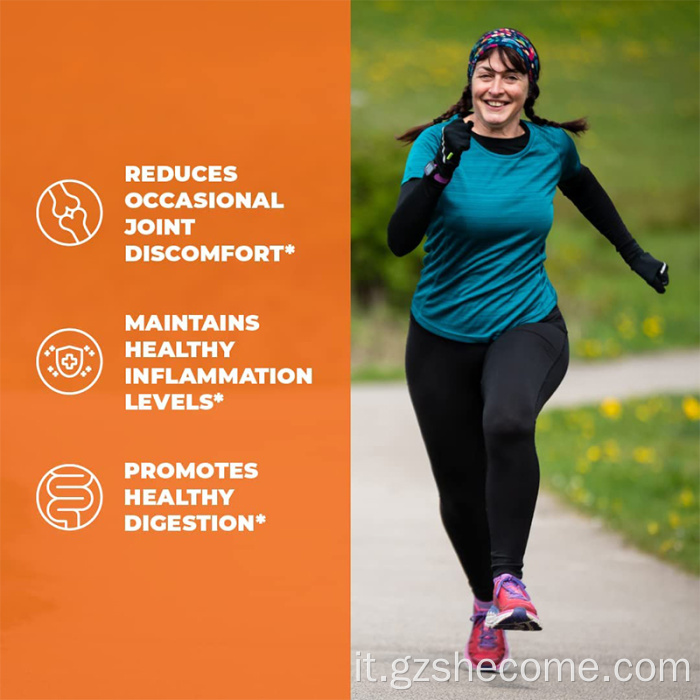 Le capsule di zenzero di curcuma aumentano il supplemento di curcuma cerebrale